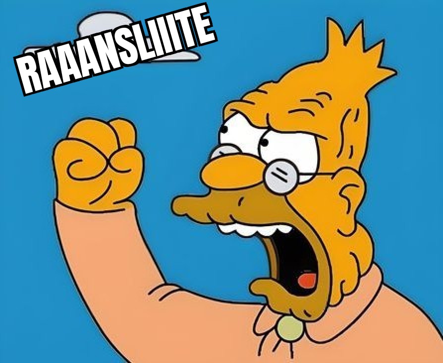 Simpsons Grampa Yelling at Cloud Meme mit dem Text "Raaansliiite"