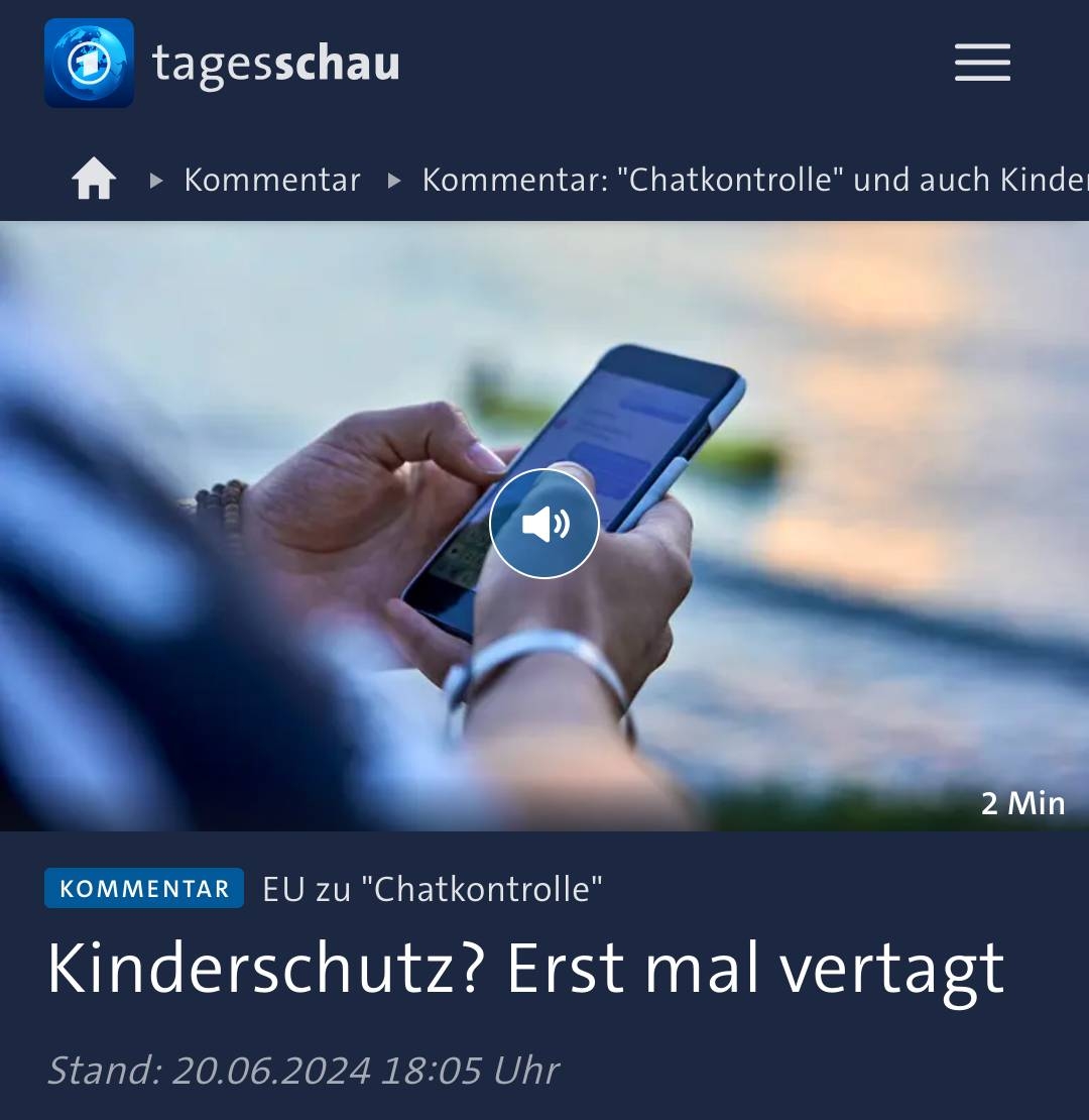 Screenshot, "Kinderschutz? Erst mal vertagt"